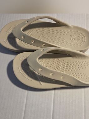 CROCS Women's Flip Sandals in Light Tan